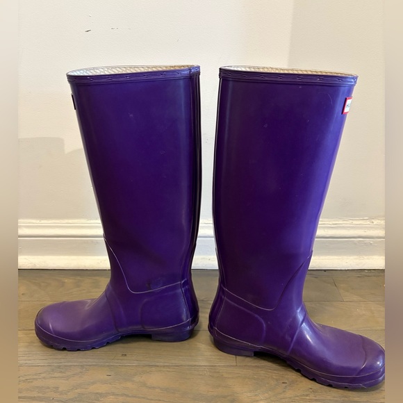 Hunter Tall Rain Boots Purple Gloss – Size 9 EUC - Picture 4 of 10